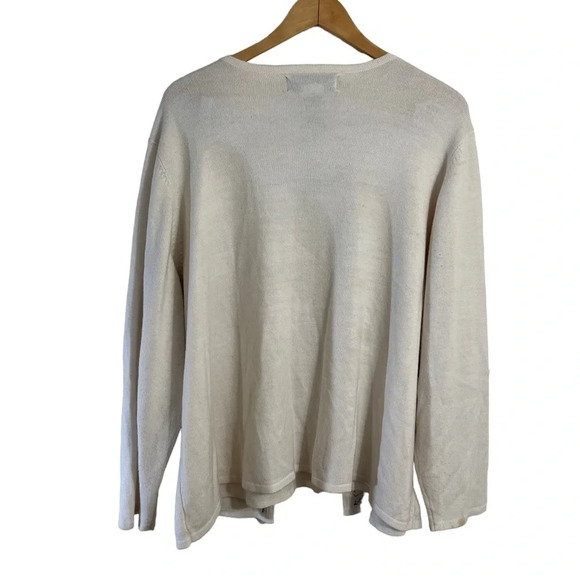 Sag Harbor Cream and Black Sweater Plus Size 3X Embroidered Sequins Embellished - Picture 2 of 9